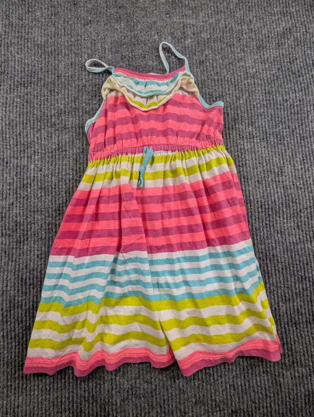 Carter's Girls Multi-Color Striped Spaghetti Strap Dress Size 5